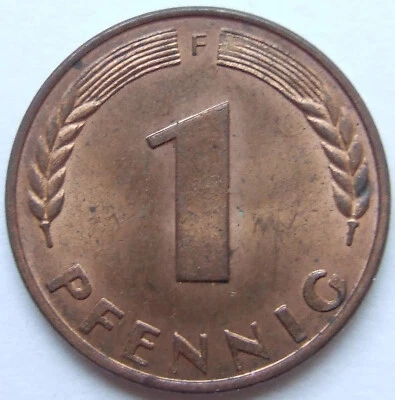 Münze Bank Deutscher Länder 1 Pfennig 1948 F in fast Stempelglanz - Bild 1 von 2