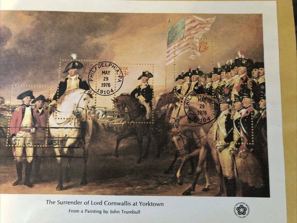 1976 USPS First Day Issue The Surrender Of Lord Cornwallis at Yorktown Stamps - Image 3 of 4