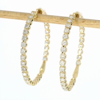 Wert 6.900,- Elegante 2,00 Carat Brillant Damen Creolen Gelb Gold T0278 xxyy