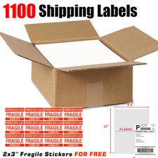 1100 Premium 8.5x5.5 Square Corner Shipping Labels Half Sheet Self Adhesive US