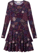 Michael kors Mega Patchwork Printed Tiered Dress women's regular Medium