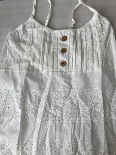 Womens Halter Strap Sleeveless Top Cotton Lace White Summer Liner Shirt Tee - Picture 8 of 11