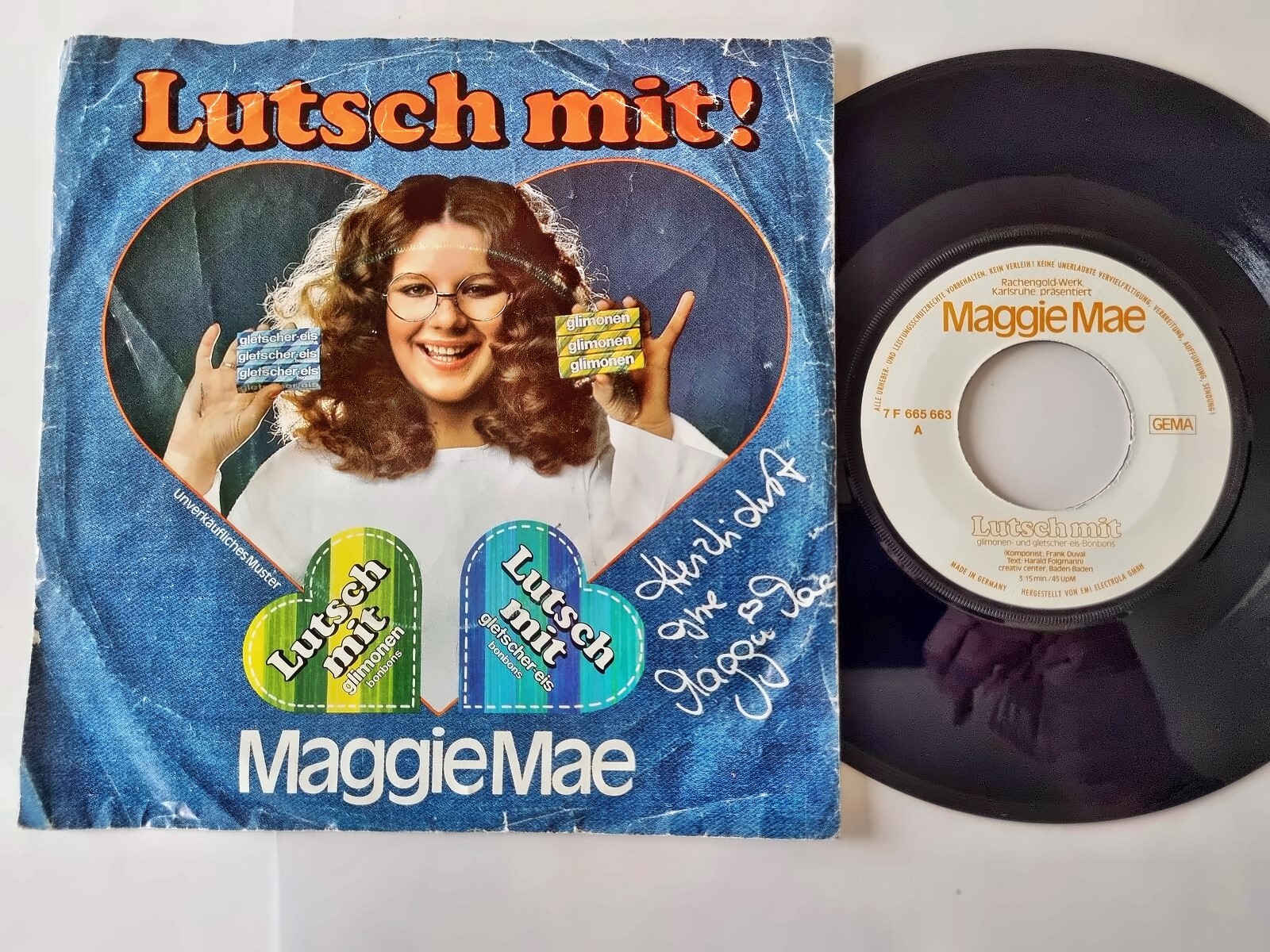 Maggie Mae - Lutsch mit! 7'' Vinyl Germany/ Promo für Rachengold