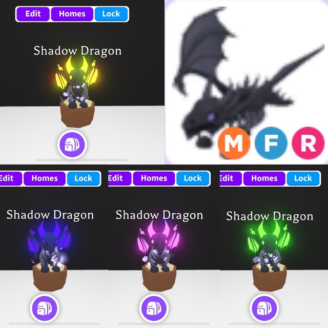 Картинки shadow dragon из adopt me