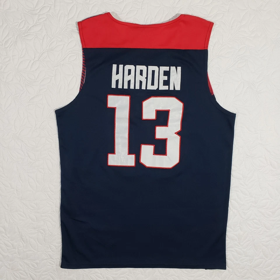 Camiseta masculina James Harden GG equipe olímpica dos EUA #13 azul vermelha basquete Nike - Imagem 2 de 4