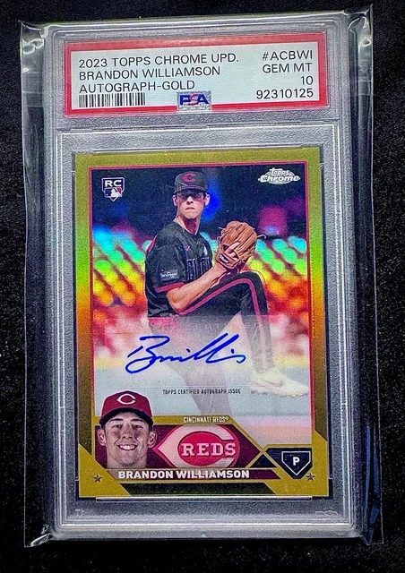 2023 Brandon Williamson AUTO Topps Chrome GOLD Refractor /50 PSA 10 💎 Reds RC