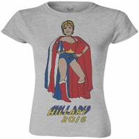 Hillary Clinton Wonder Woman Vintage Gray Short Sleeve T-shirt - 2x on sale Hillary Clinton Wonder Woman Vintage Gray Short Sleeve T-shirt - 2x on sale