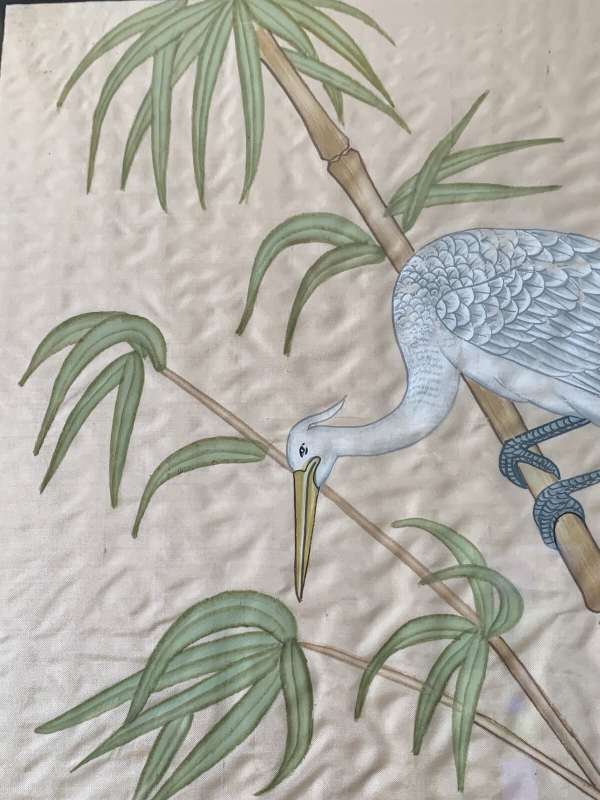 Antique Japanese Hand Painted Silk Screen Painting 31cm x 41cm eBay