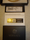 100% AUTHENTIC NEW VERSACE GRECA MEN GOLD PLATED BRASS CURVED CUFF BRACELET SZ M — photo 7