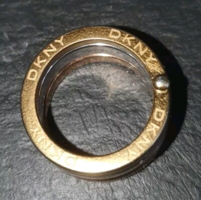DKNY STAPELRING. EDELSTAHL, GOLD & SILBER..Gr. M..gebraucht