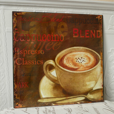Blechschild Metallschild Kaffee Classics Cappuccino Café Espresso Tasse 30 cm