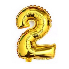 40" Metallic Gold Glossy Two Year Old Birthday Party Number 2 Float Balloon USA