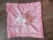 Carters Pink Elephant Lovey Soft Polka Dots Bow Baby Security Plush Toy EUC