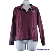 Victoria's Secret PINK 1/4 Zip maroon Long Sleeve Pullover Size XS