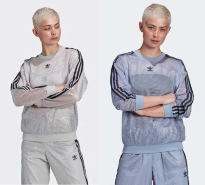 Adidas Damen Sommer Mesh Sweater Sweatshirt Crewneck Pullover Netz MEGA HOT