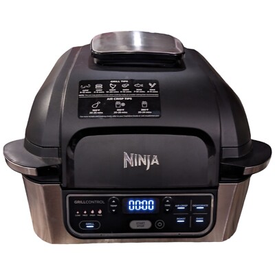 Ninja Foodi 4-in-1 Indoor Grill and Air Fryer Black/Silver AG302 (No Box)