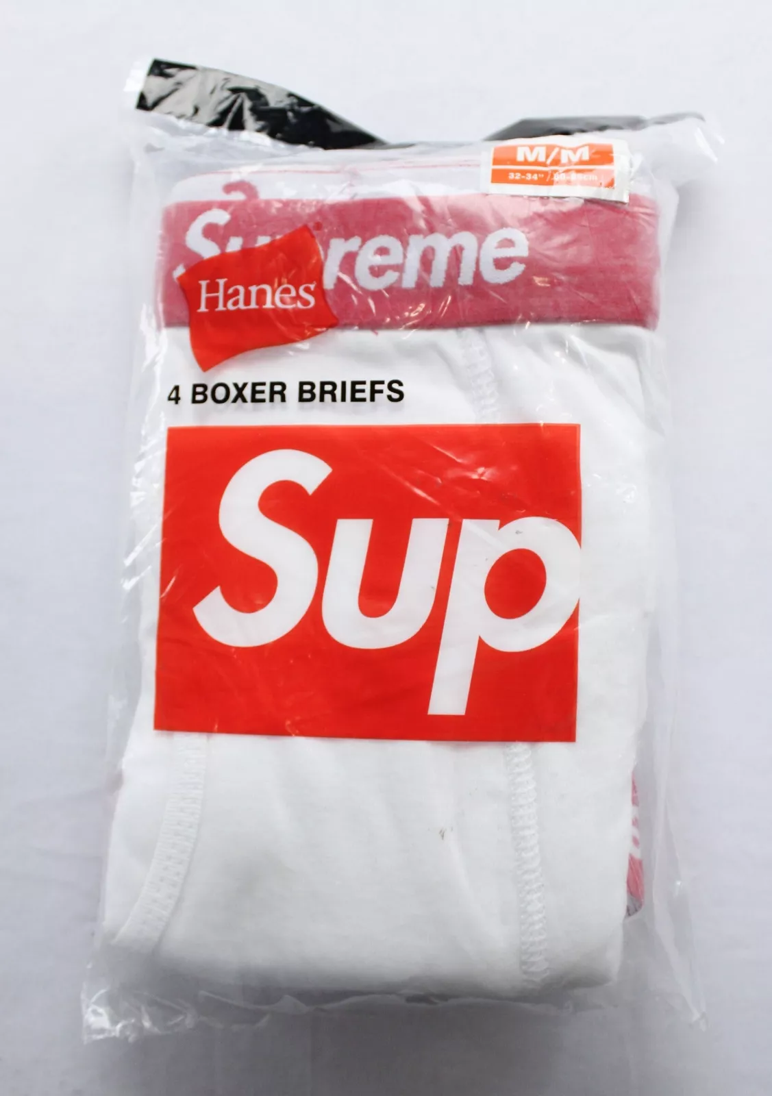 Lot de 4 boxers sans étiquette homme Hanes X Supreme ZG3 blanc moyen neuf avec étiquette 