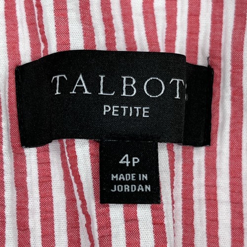 Talbots Womens Seersucker Red & White Striped Career Blazer Sz 4P - Picture 3 of 5