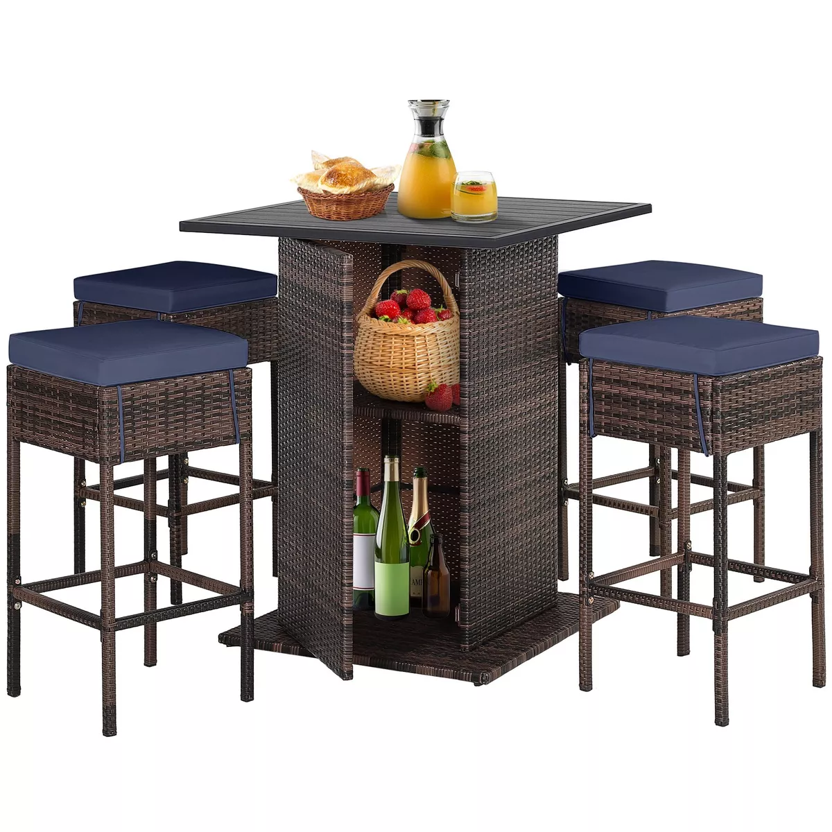 5 piece on sale wicker bar set