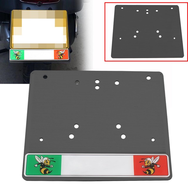 Aluminum Black Rear License Plate Holder Frame for Vespa GT125 GT200