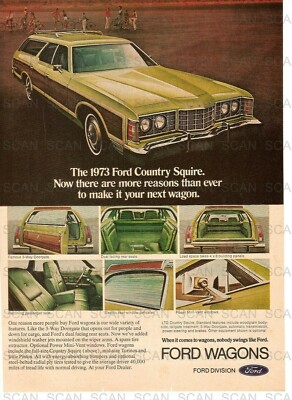 1972 Ford Wagons Vintage Magazine Ad  1973 Ford Country Squire Wagon