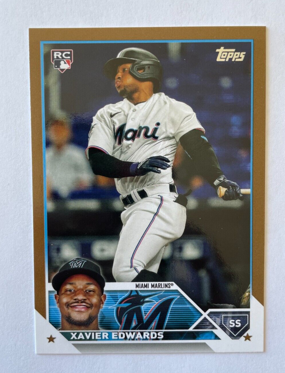 2023 Topps Update Series - Xavier Edwards #US296 Gold /2023 (RC) Marlins Rookie