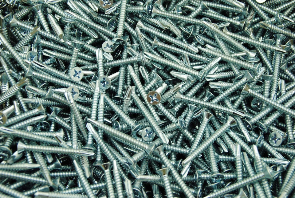 LEXAR INDUSTRIAL (350) Phillips Flat Head 12 x 2" Self-Drilling Screws Tek Zinc #3 Point