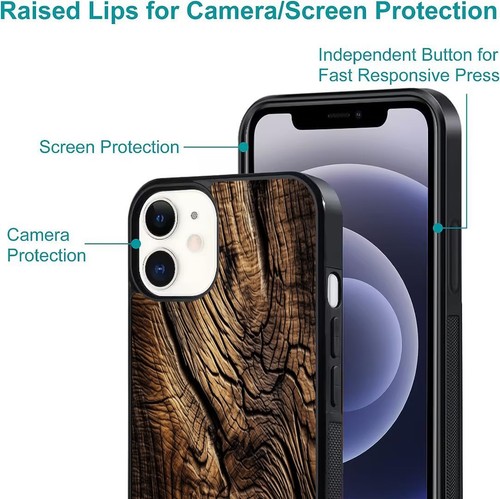 Rigid Plastic For Samsung Galaxy Apple iPhone dark wooden stripe - Picture 24 of 25