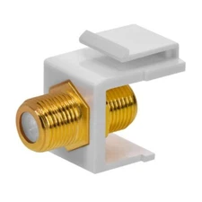 F Type Keystone Jack Coupler Coax Cable Connector Snap In Insert RG6 RG59 White