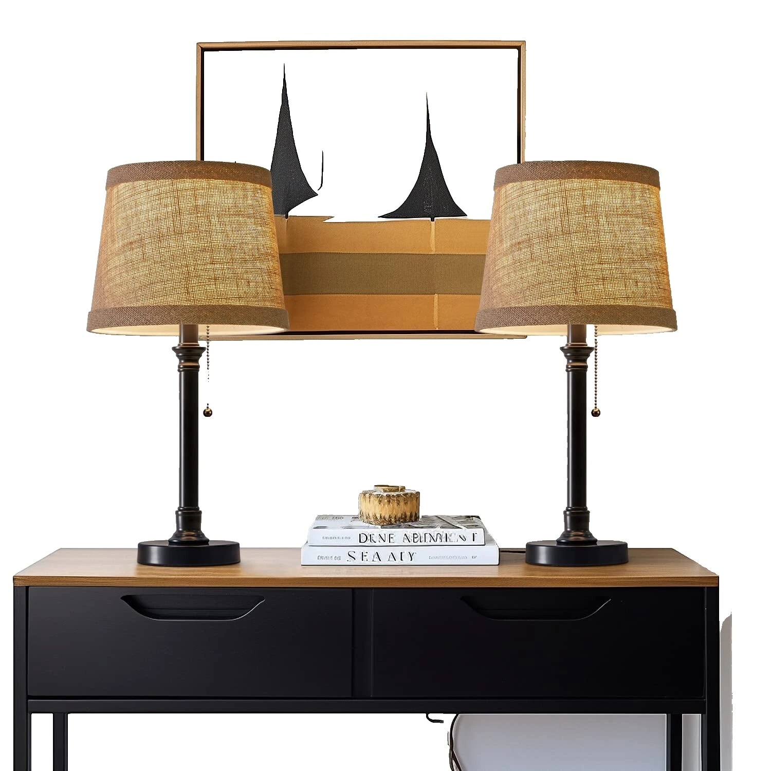 Латунные настольные лампы в деревенском/примитивном стиле