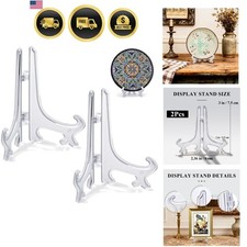 Soportes de placa de acrílico transparente pequeños 2 piezas para exhibición soporte de caballete de acrílico de 3 pulgadas...