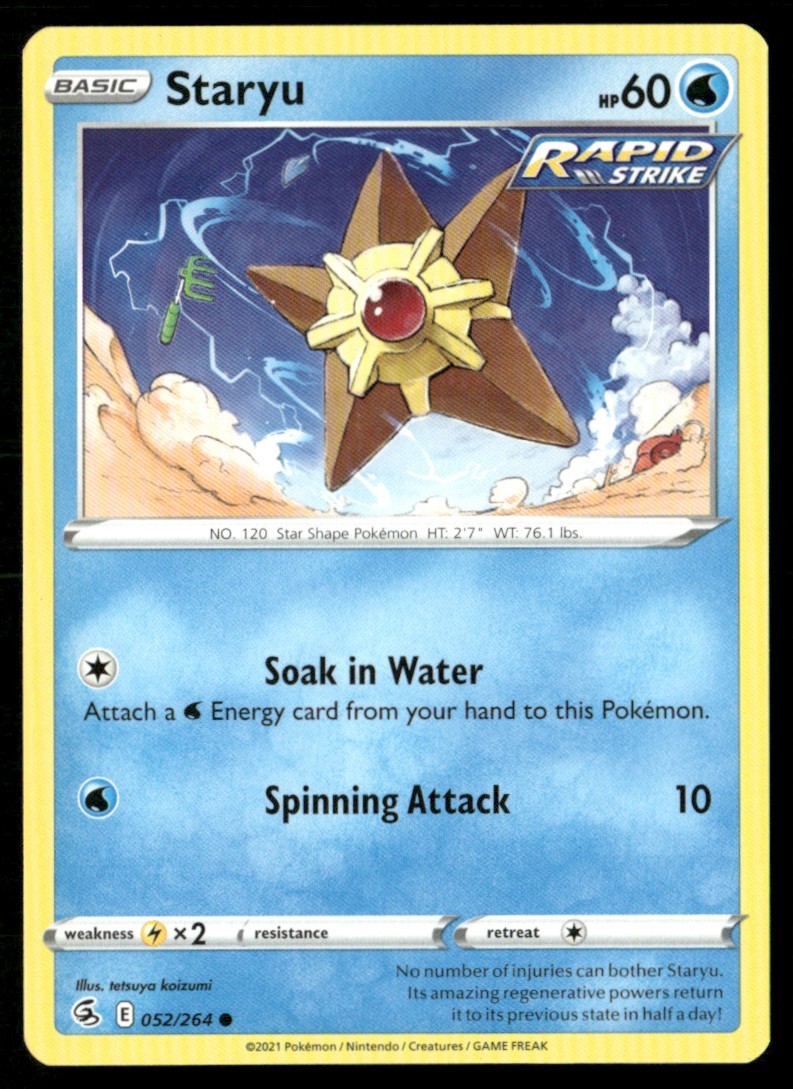 2021 Sword & Shield - Fusion Strike Staryu Basic/Common #52