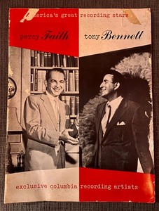 TONY BENNETT PERCY FAITH autographed 1954 Tour program