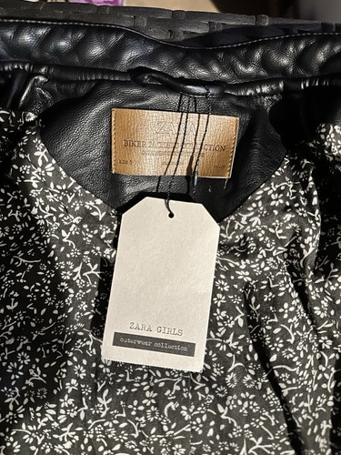Zara Girls Size 5 Faux Leather Moto Jacket New With Tags. - Picture 8 of 8