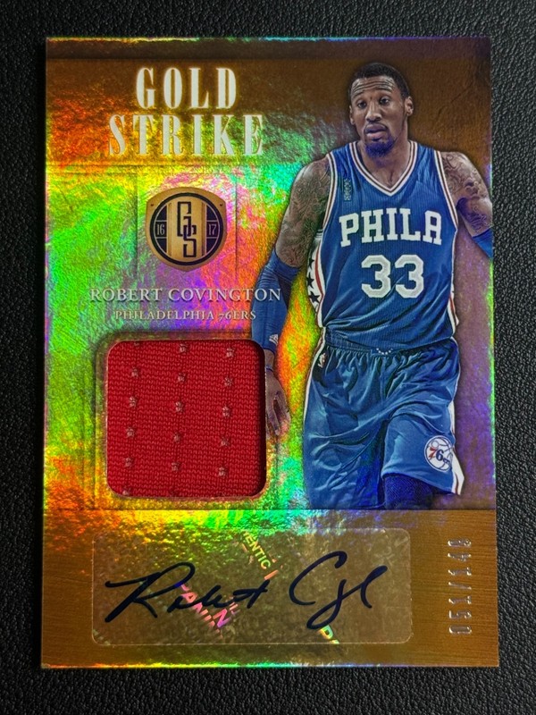 2016-17 Gold Standard - Robert Covington Patch Auto /199 Gold Strike Game Worn