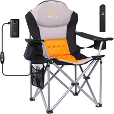 Heated Camping Chair with Battery, Outdoor Heated Chair, Heated Camping 1 Grey