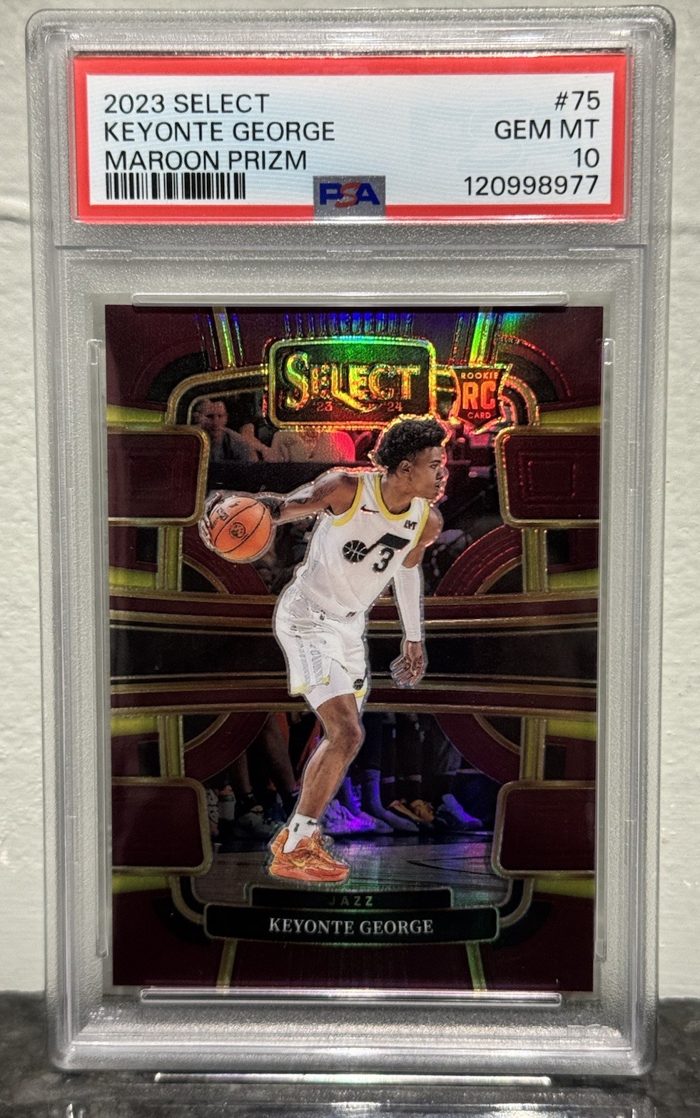 Keyonte George 2023-24 Panini Select #75 Maroon Prizm Rookie RC /175 PSA 10