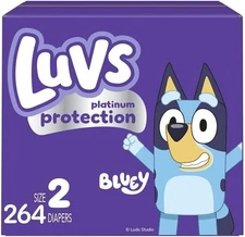 Luvs Platinum Protection Disposable Baby Diapers (Size2) - Bluey - 264 Count