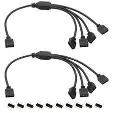 2Pcs ARGB Splitter Cable, 1-to-4 Female to Female 5V 3 Pin Addressable RGB2314