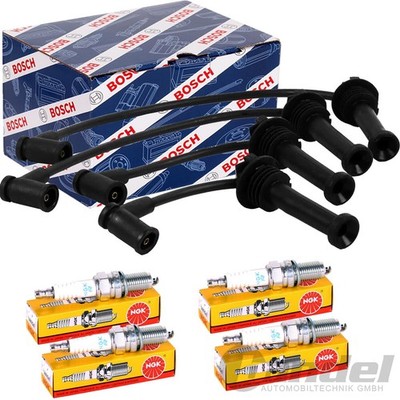 NGK ZÜNDKERZEN+BOSCH ZÜNDKABEL passend für FORD FOCUS II FORD FIESTA VI 1.25-1.6