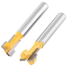 Router Bit 2pcs Yellow Two Cutters TSlot Cutter Cutting Cemented Carbide