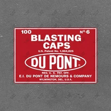 Vintage DuPont Blasting Caps Metal Sign Industrial Advertising #715298