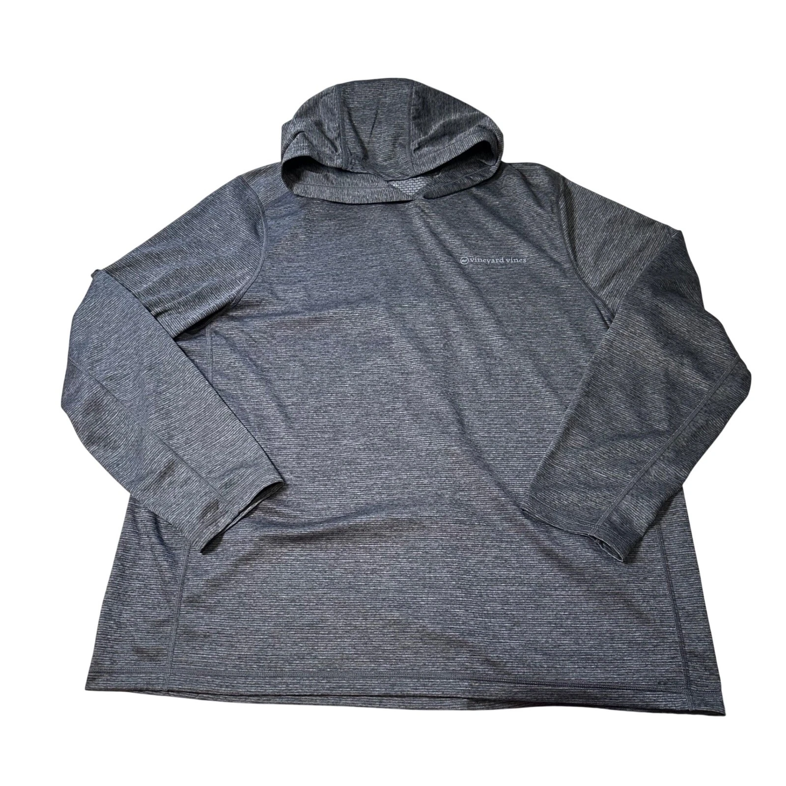Vineyard Vines Performance Hoodie Mens XXL Gray Heather Stripe Active Top