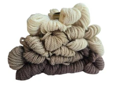 Paternayan Persian Yarn Lot Of 24 Skeins Beige Brown 3 Ply Wool Tapestry