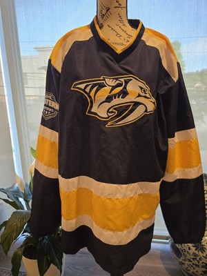 Men's PREDATORS Jersey Rain Proof XXL Blue With Yellow/White Stripe Side Zipper