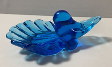Bluebird of Happiness Bird with Shell Trinket Dish Signed Leo Ward 2000