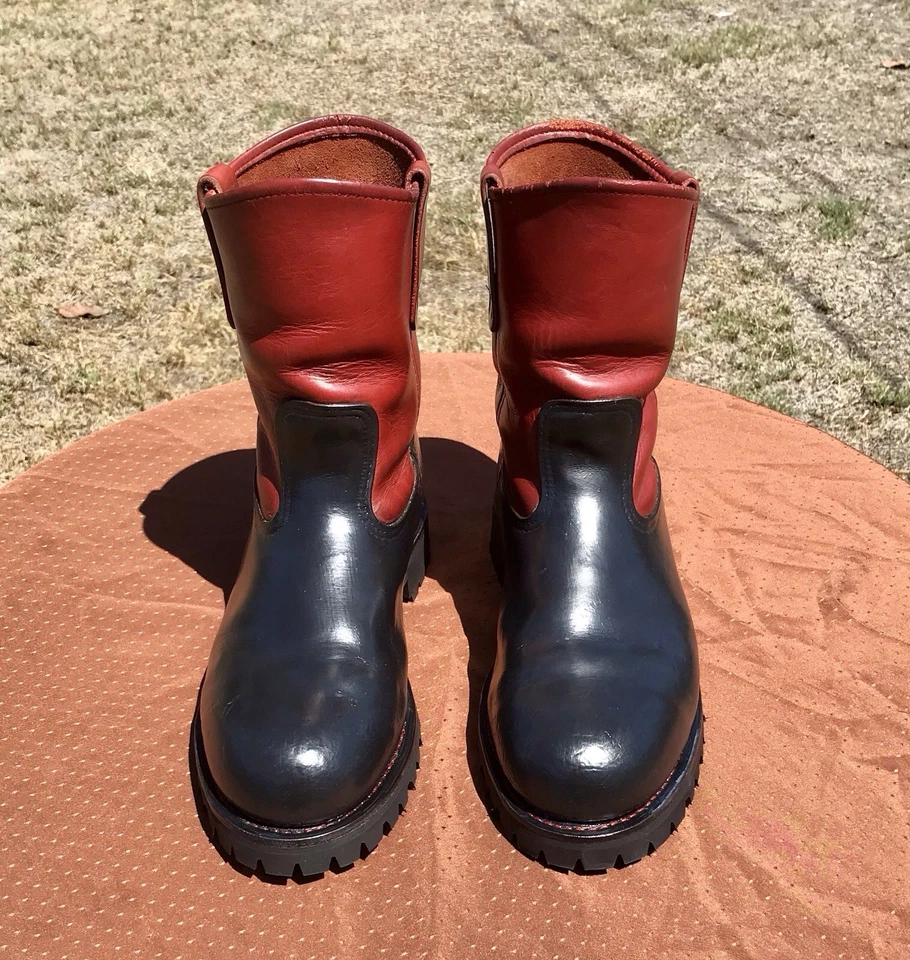 Botas de Trabajo Red Wing Vintage Rojo/Negro Puntera de Acero Talla 8.5D Hechas en EE. UU. Personalizadas Foto 3 de 4