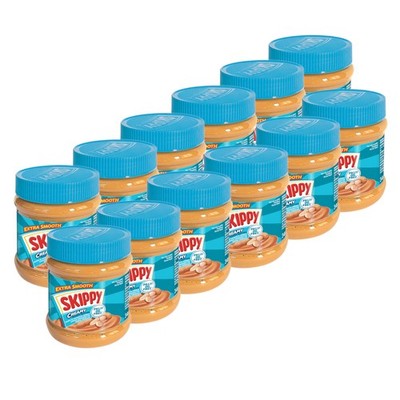 SKIPPY 12x Erdnussbutter ''Creamy'' Peanut Butter Extra Smooth Ohne Palmöl 12x340g