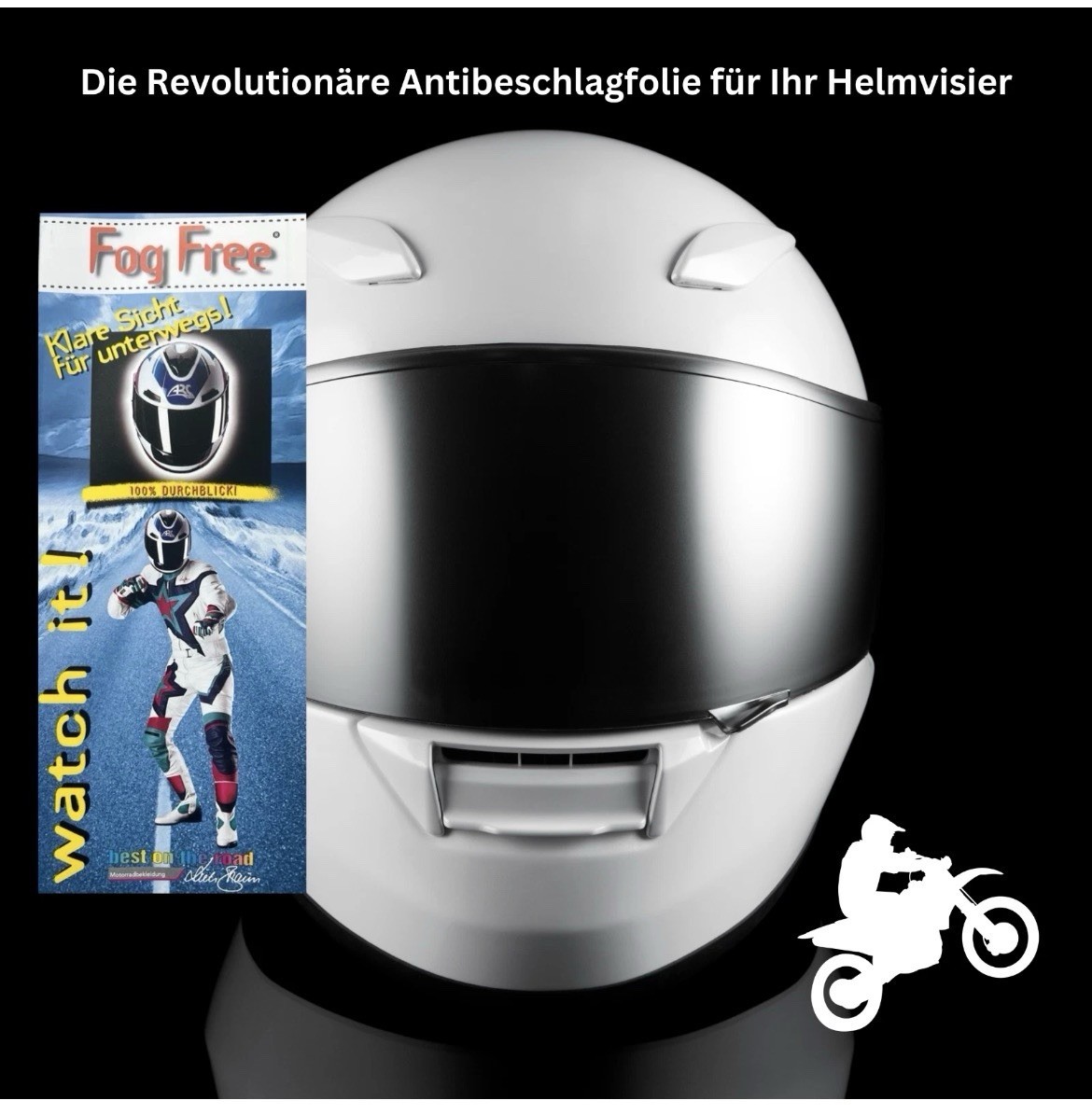 Fog Free Pellicola Antiappannamento Casco Moto Visiera Anti Nebbia Trasparente Visiera Casco