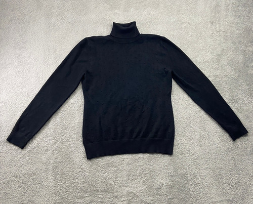 Select + Trend Sweater Women's XL Black Dotted Front TurtleneckPreppy Casual